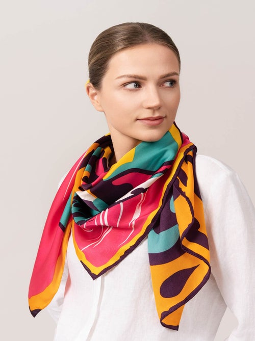 Carré de Soie Prémium Tigre - 100 x 100 cm - Kiabi