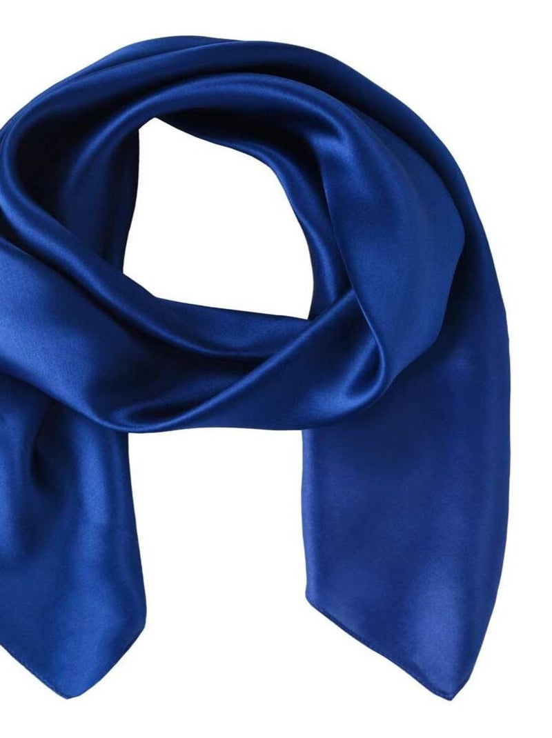 Carré de soie Premium Uni Bleu marine - Kiabi