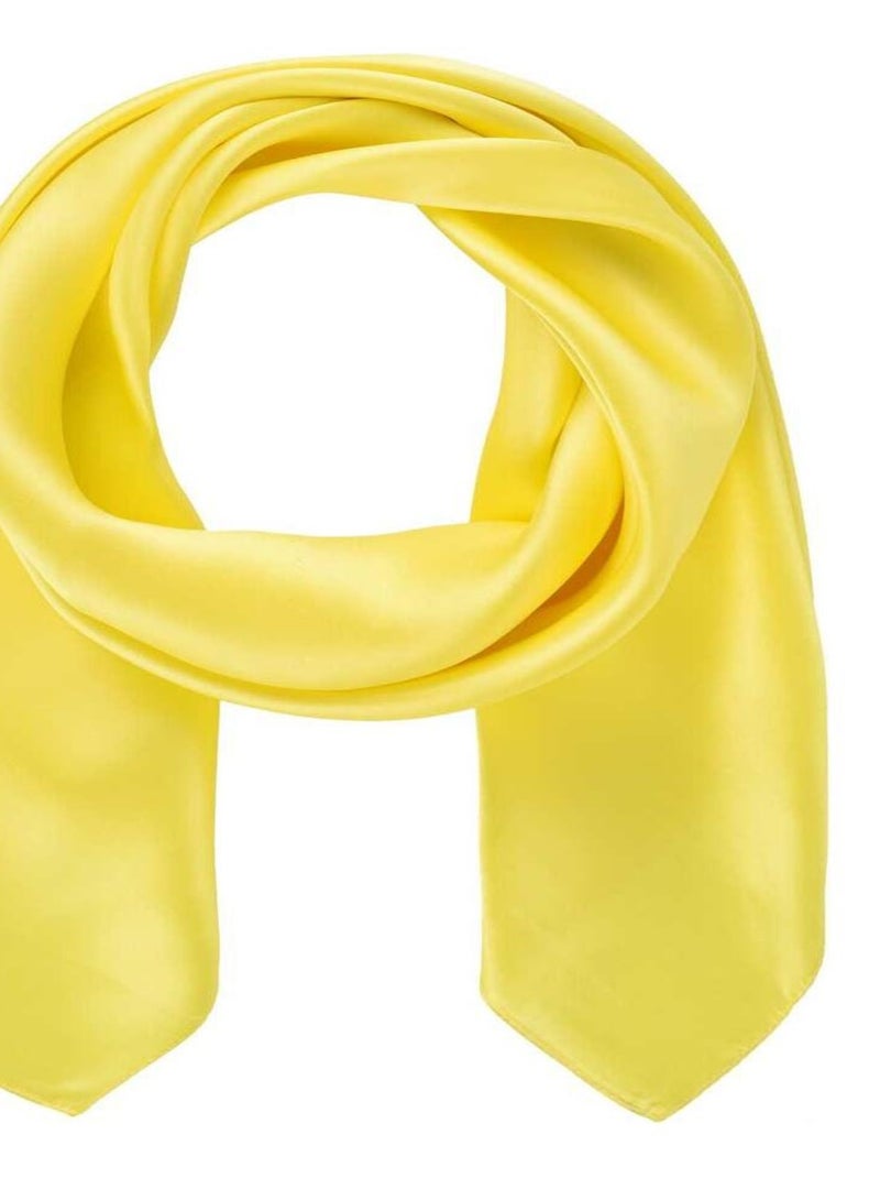 Carré de soie Premium Uni Jaune - Kiabi