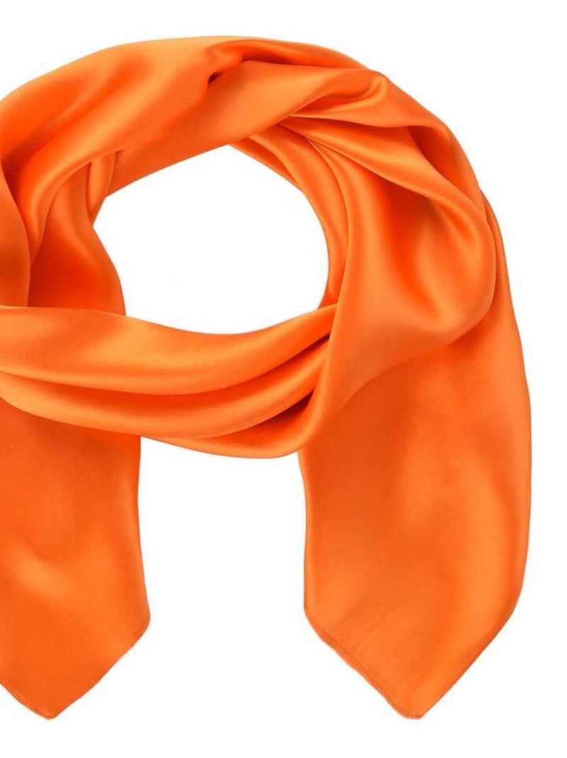 Carré de soie Premium Uni Orange - Kiabi