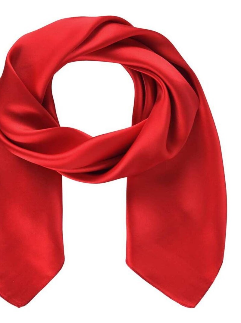 Carré de soie Premium Uni Rouge - Kiabi