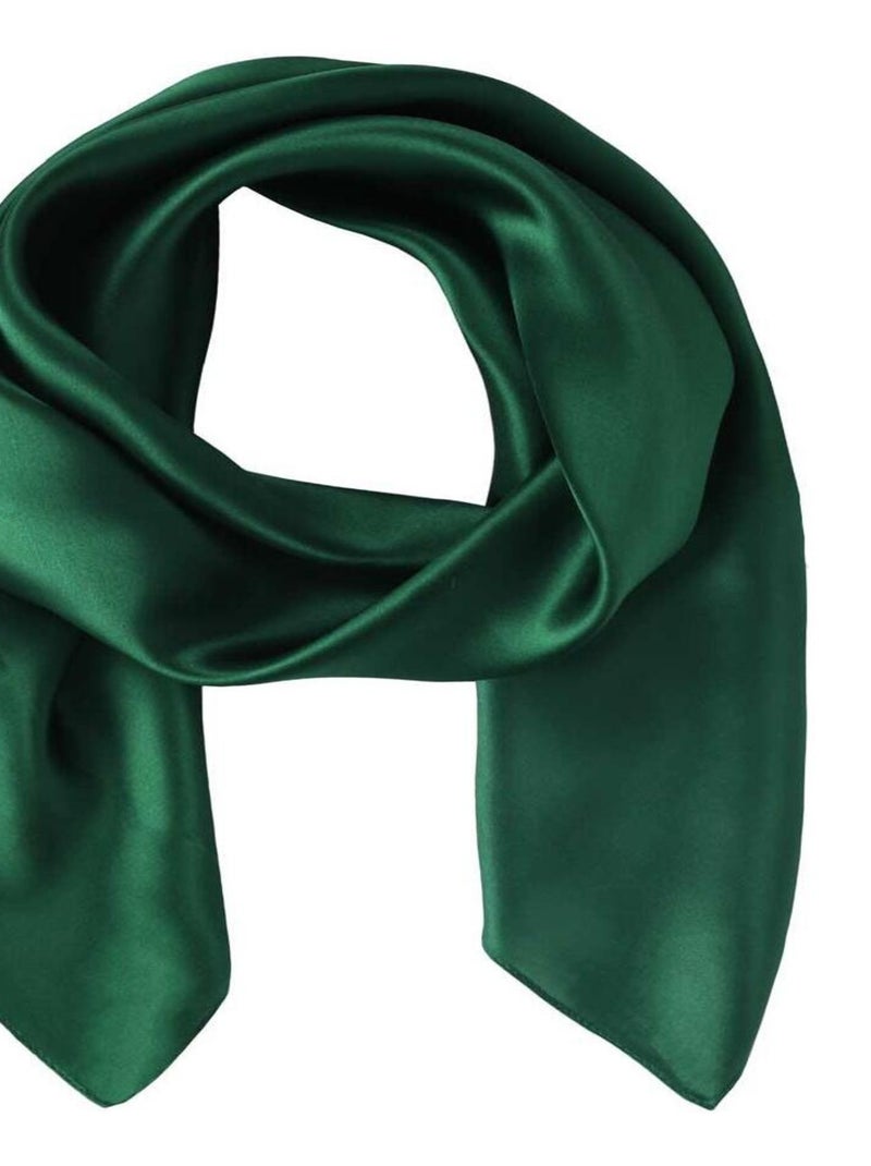 Carré de soie Premium Uni Vert bouteille - Kiabi