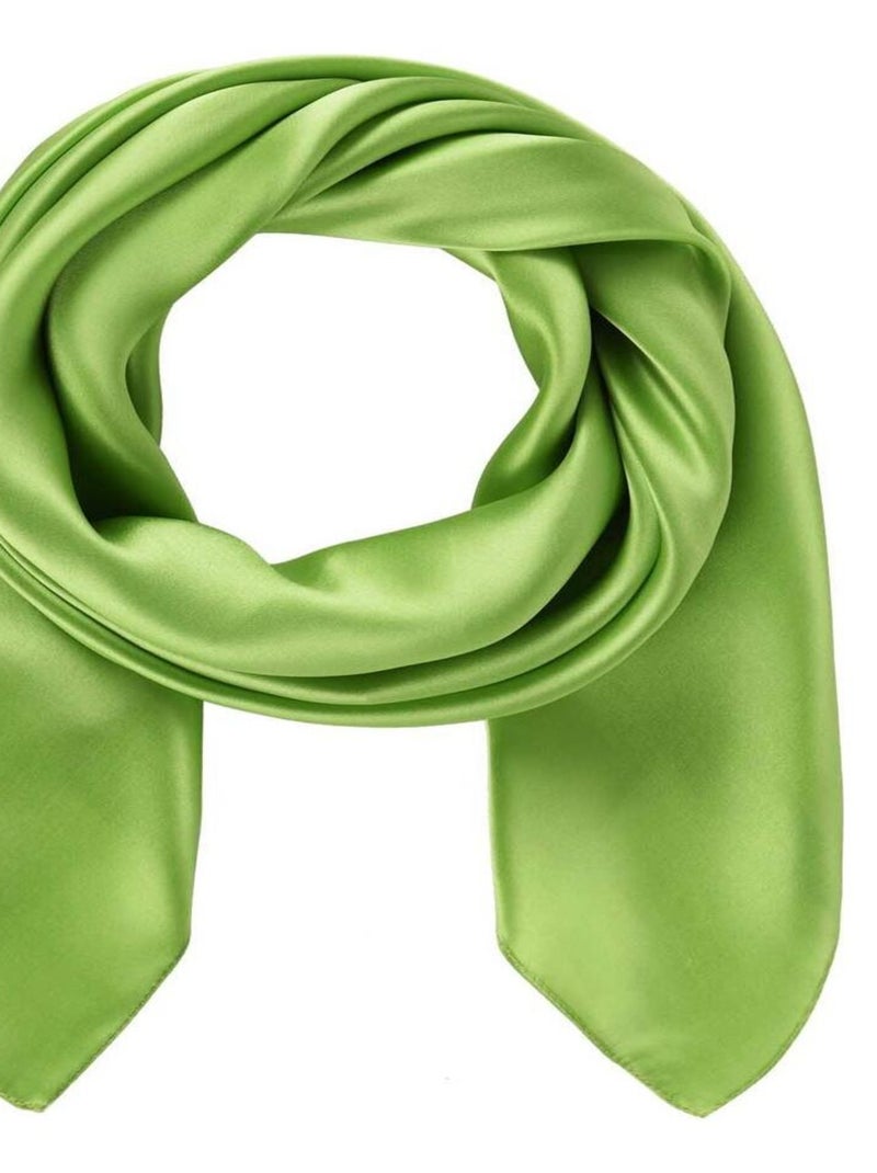 Carré de soie Premium Uni Vert pistache - Kiabi