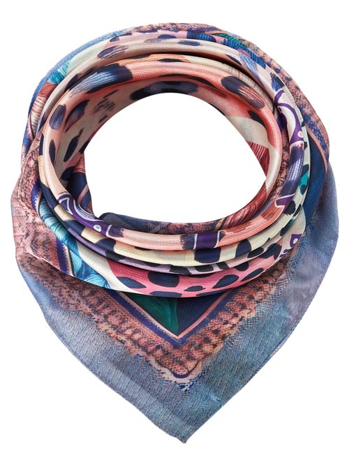 Carré de soie Rainbow Félins - Kiabi