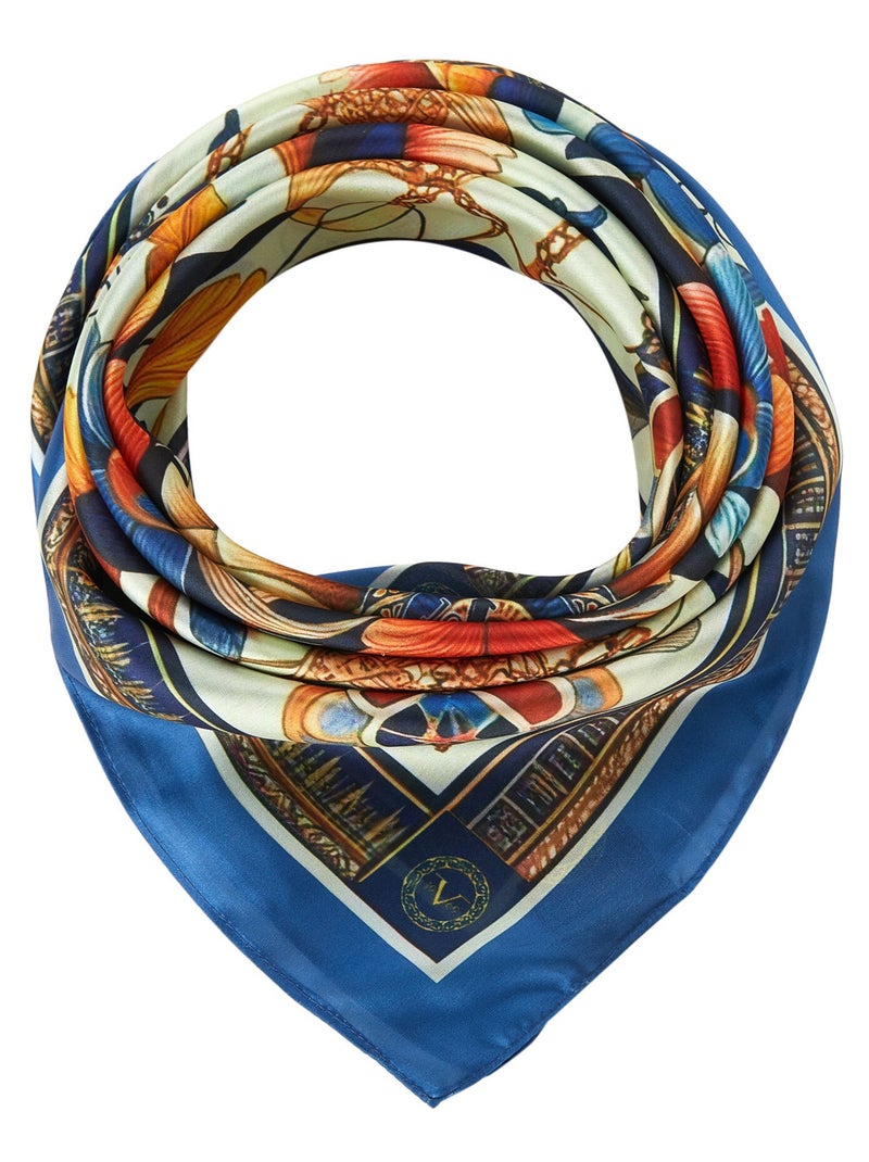 Carré de soie Royal Flowers Multicolore - Kiabi