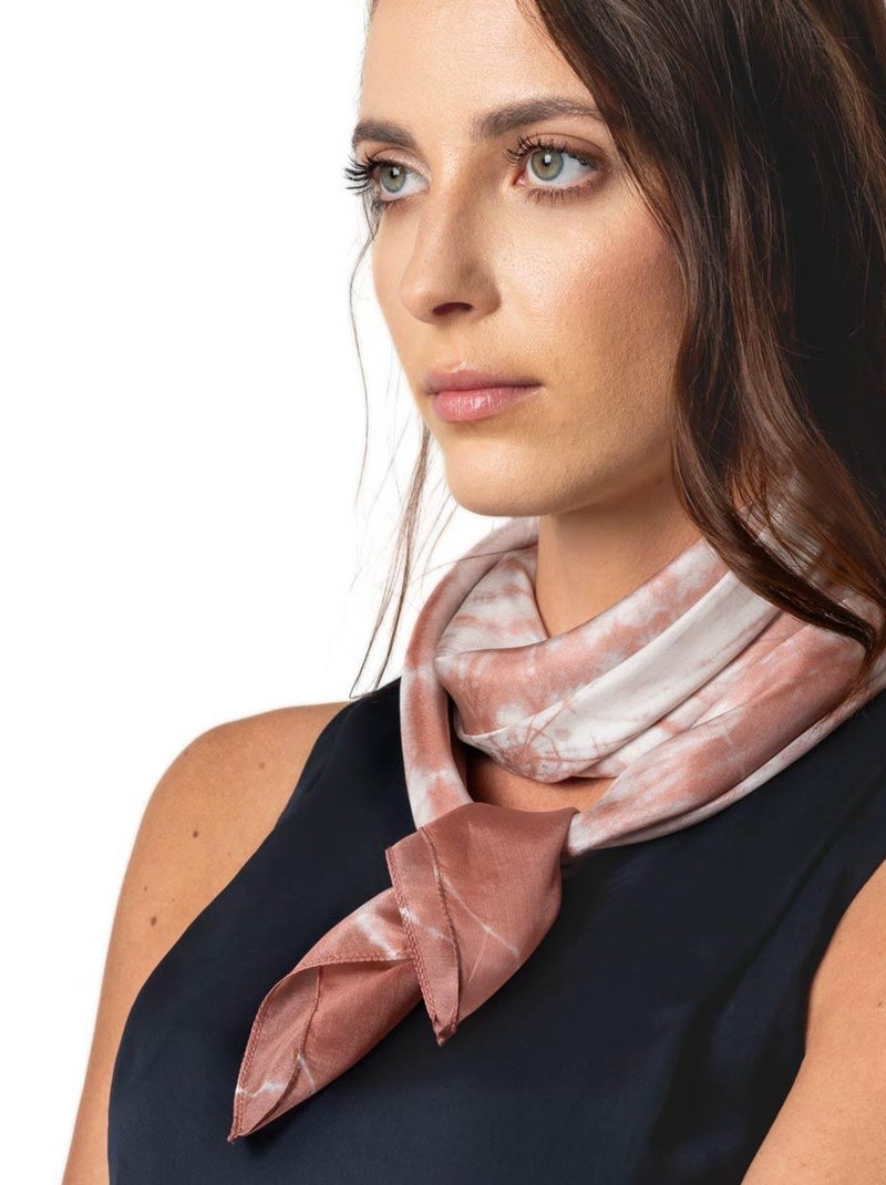 Carré de Soie Tie Dye Aivan - Artisanat VietNam Marron - Kiabi