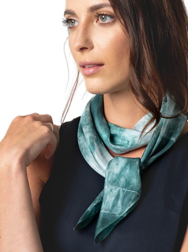 Carré de Soie Tie Dye Hoa - Artisanat VietNam Vert - Kiabi