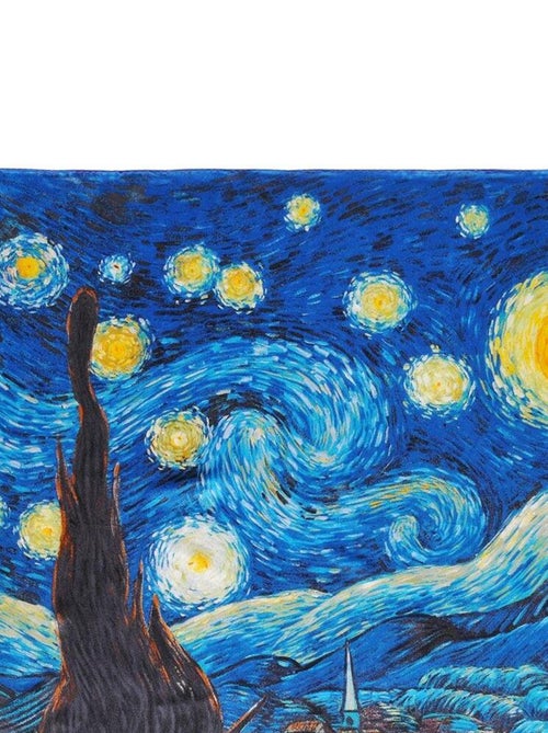 Carré de soie Van Gogh "Nuit étoilée" - Kiabi