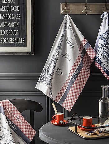 Carré eponge en jacquard de coton, AUTHENTIQUE BISTROT