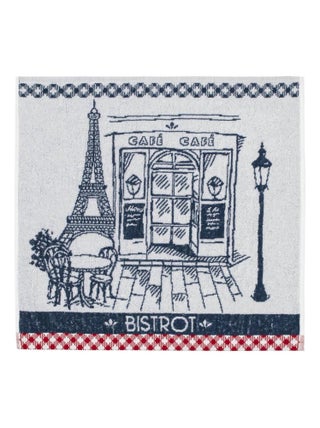 Carré eponge en jacquard de coton, AUTHENTIQUE BISTROT