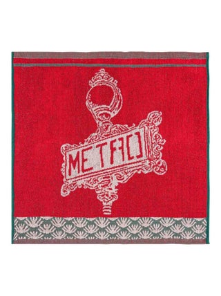 Carré éponge en jacquard de coton imprimé, MÉTRO