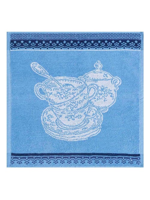 Carré éponge en jacquard de coton imprimé, VAISSELLES ANCIENNES - Kiabi