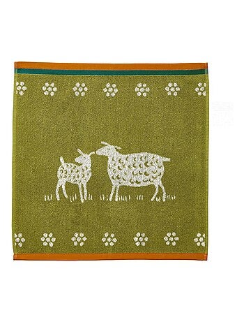 Carré éponge imprimé en jacquard de coton, MOUTON
