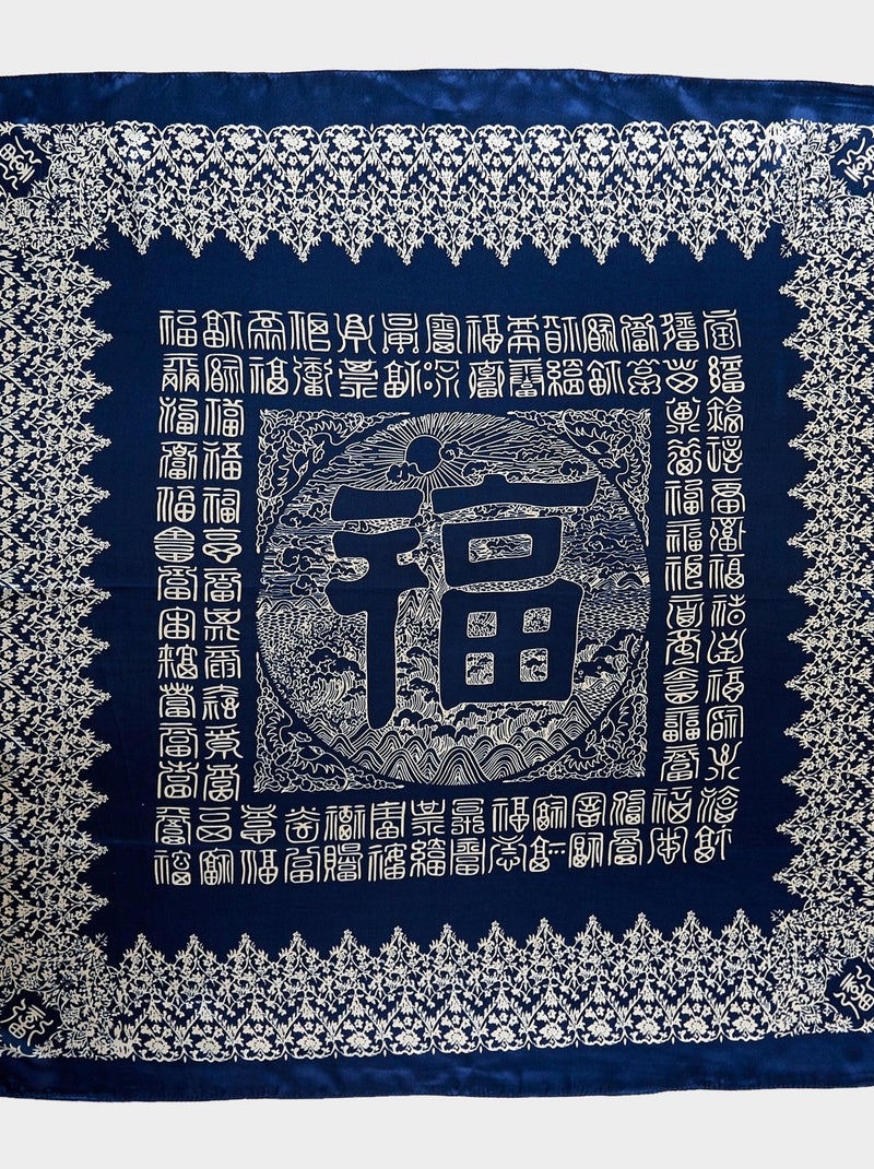 Carré Soie Asia Bleu marine - Kiabi