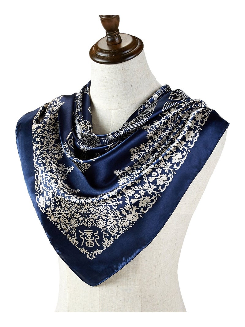 Carré Soie Asia Bleu marine - Kiabi