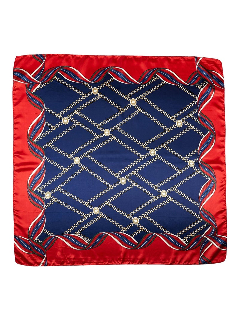 Carré Soie Chain Bleu marine - Kiabi