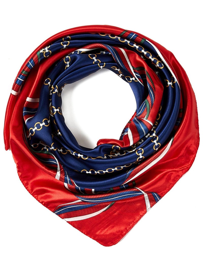 Carré Soie Chain Bleu marine - Kiabi