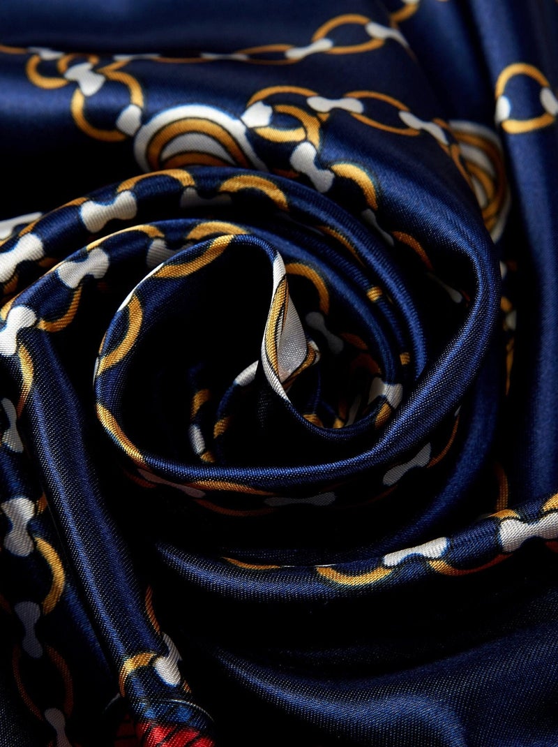 Carré Soie Chain Bleu marine - Kiabi