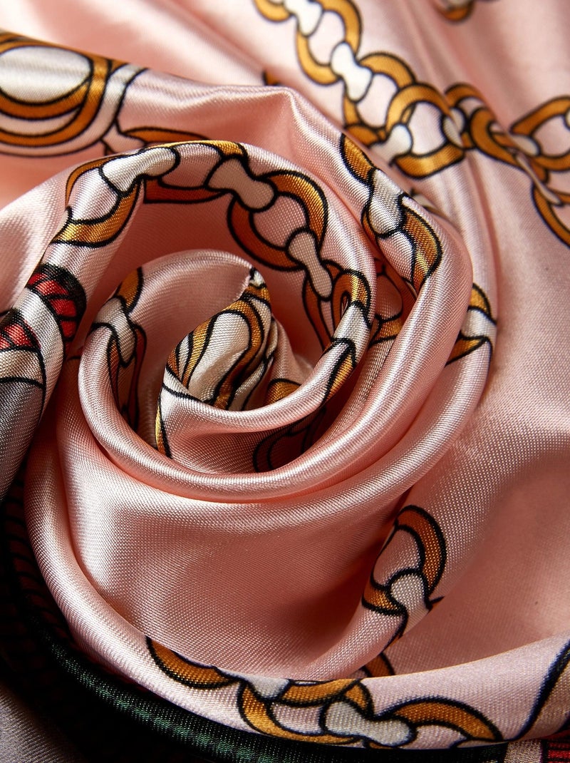 Carré Soie Chain Rose - Kiabi