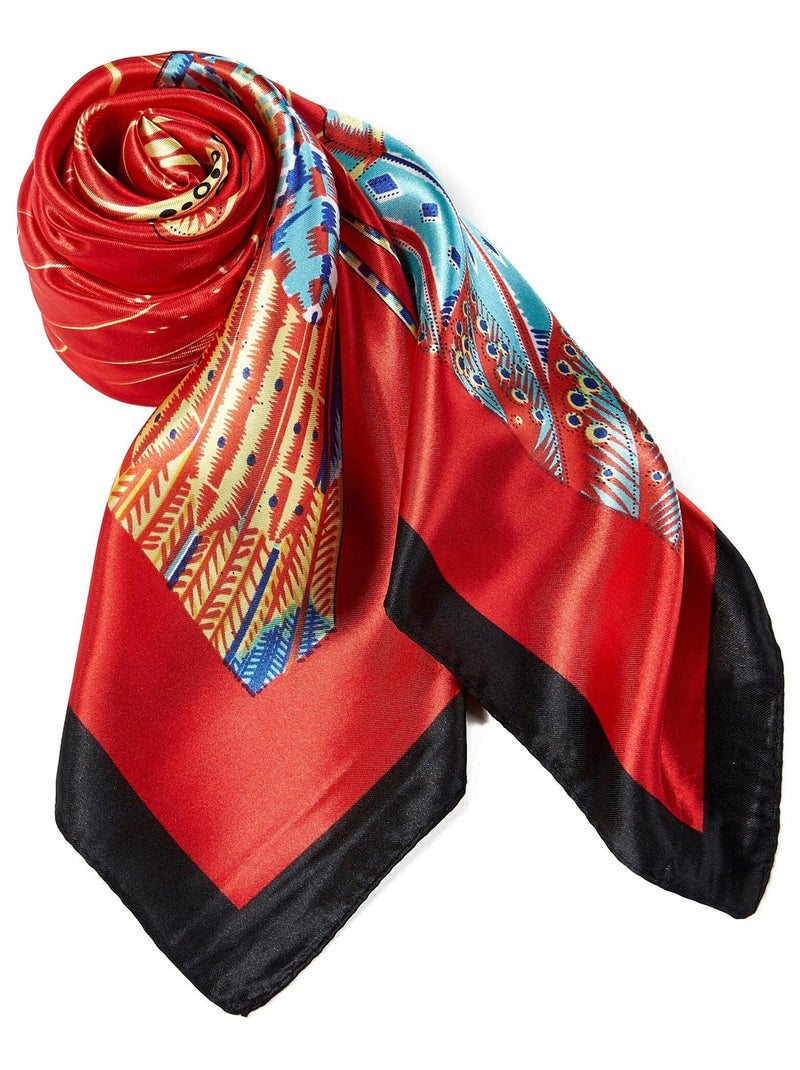 Carré Soie Feather Rouge - Kiabi