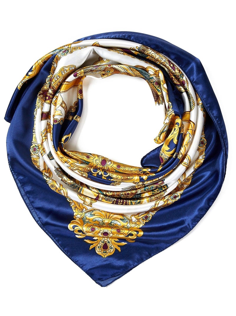 Carré Soie Saddle Bleu marine - Kiabi