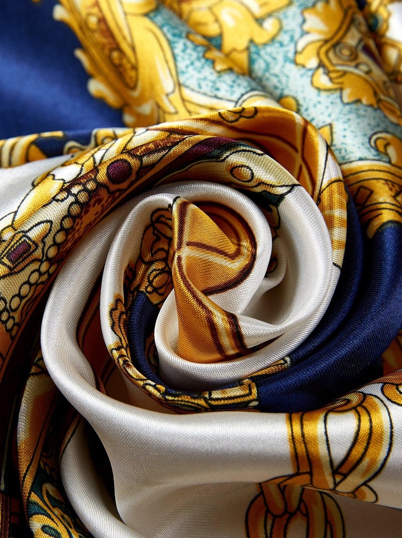 Carré Soie Saddle Bleu marine - Kiabi