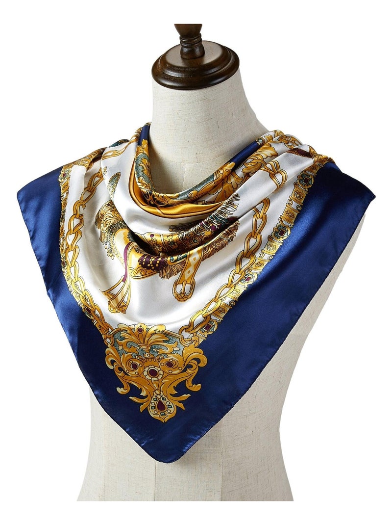 Carré Soie Saddle Bleu marine - Kiabi