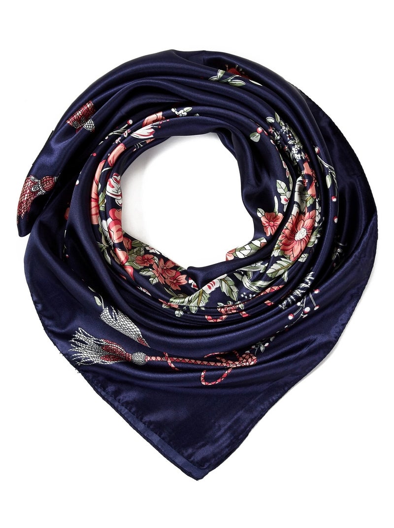 Carré Soie Treeflow Bleu marine - Kiabi