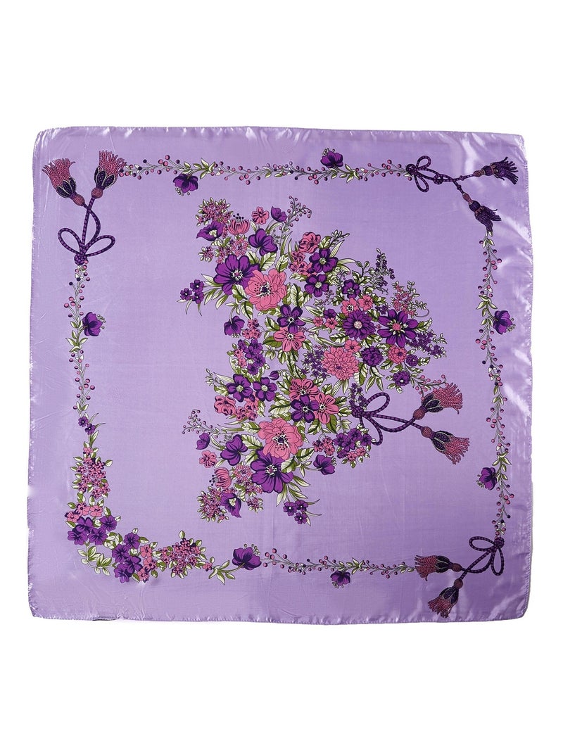 Carré Soie Treeflow Mauve lilas - Kiabi