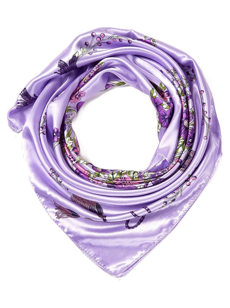 Carré Soie Treeflow Mauve lilas - Kiabi