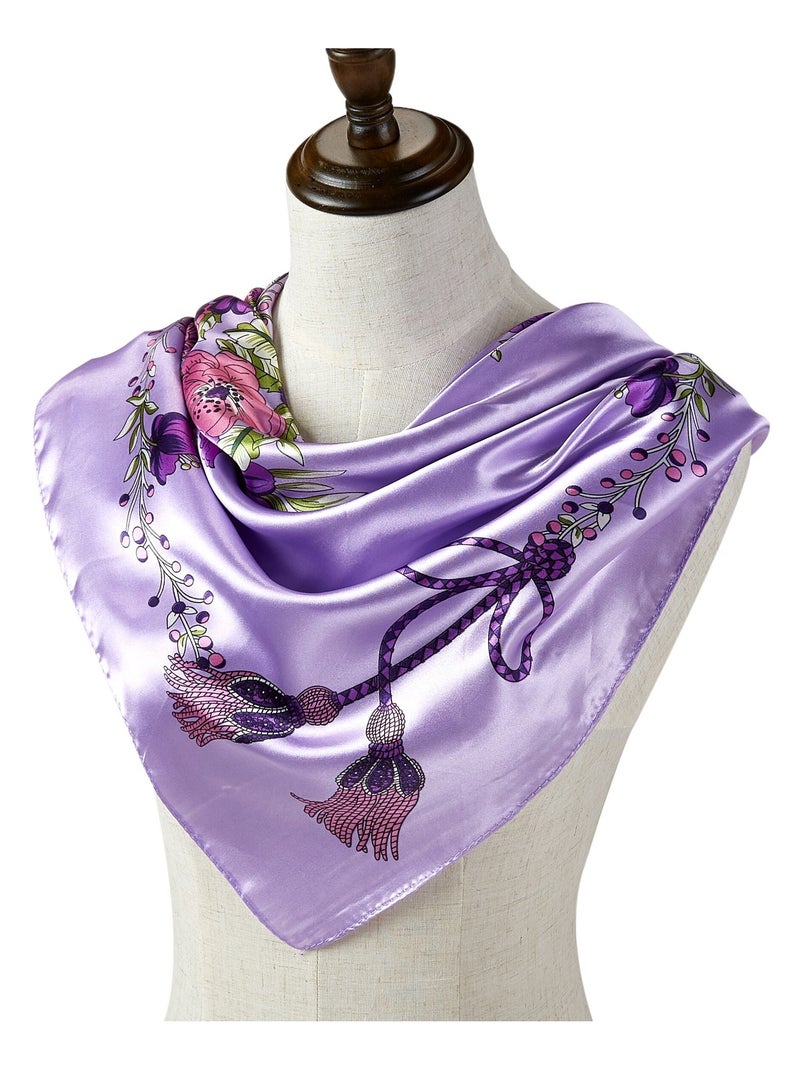 Carré Soie Treeflow Mauve lilas - Kiabi