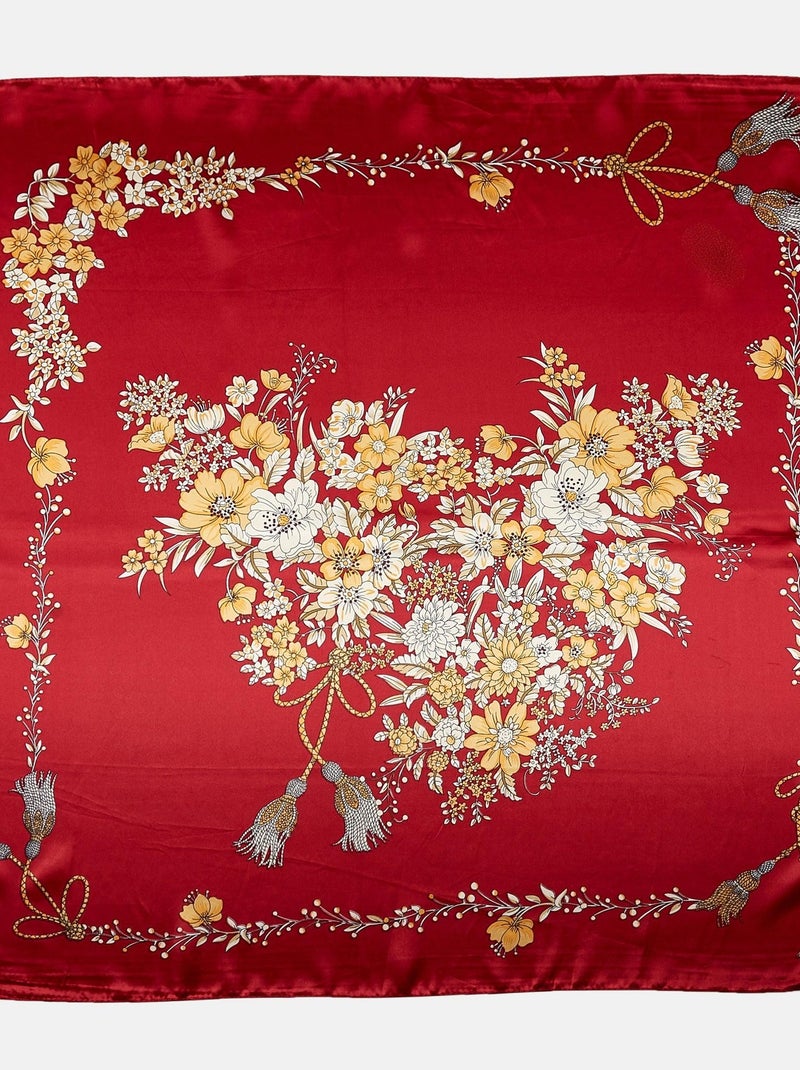 Carré Soie Treeflow Rouge - Kiabi