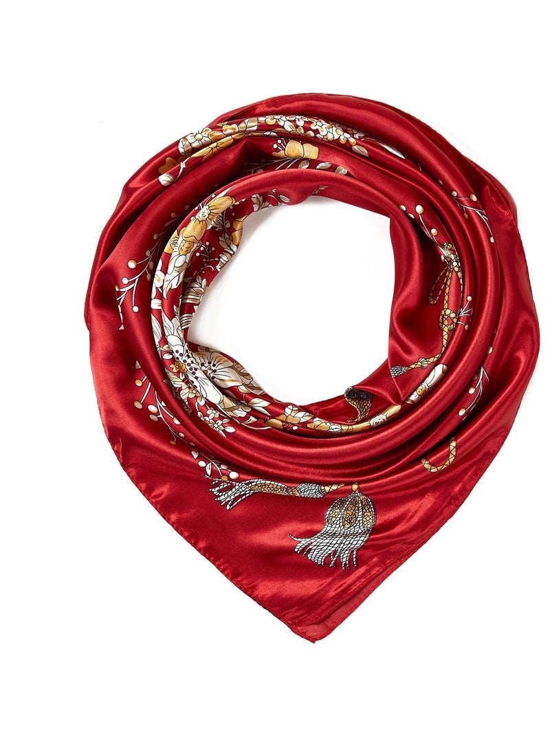 Carré Soie Treeflow Rouge - Kiabi