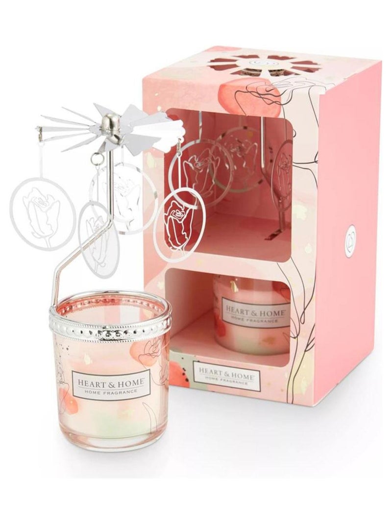 Carrousel avec bougie parfumée senteur amour 18 cm Blanc - Kiabi