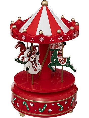 Carrousel musical père noël et bonhomme de neige