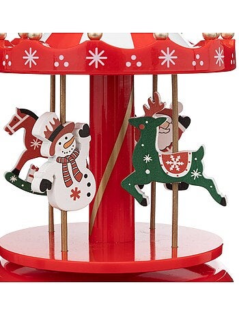 Carrousel musical père noël et bonhomme de neige