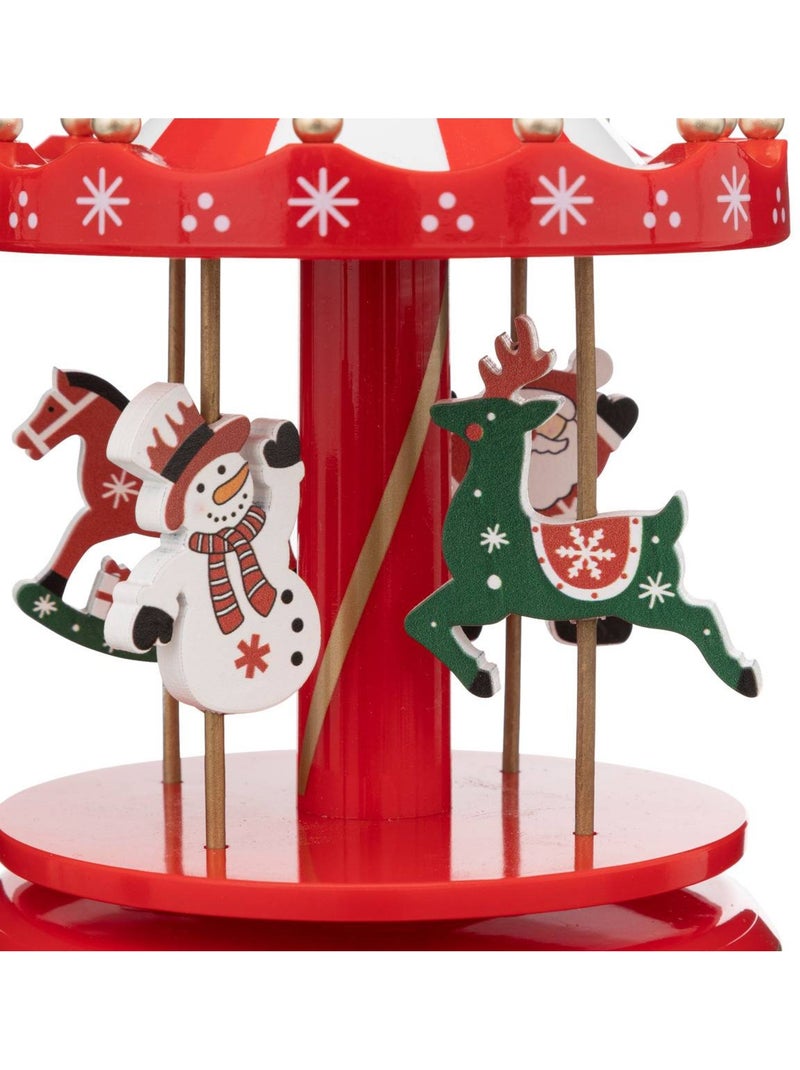 Carrousel musical père noël et bonhomme de neige Rouge - Kiabi