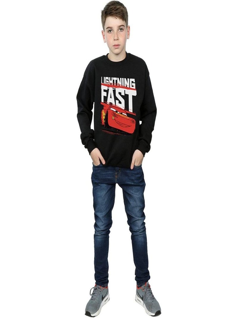 Cars - Sweat LIGHTNING FAST Noir - Kiabi