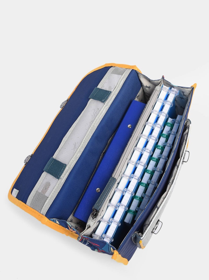 Cartable 1 Compartiment Cameleon Polyester Recycle Bleu Jaune Bleu - Kiabi