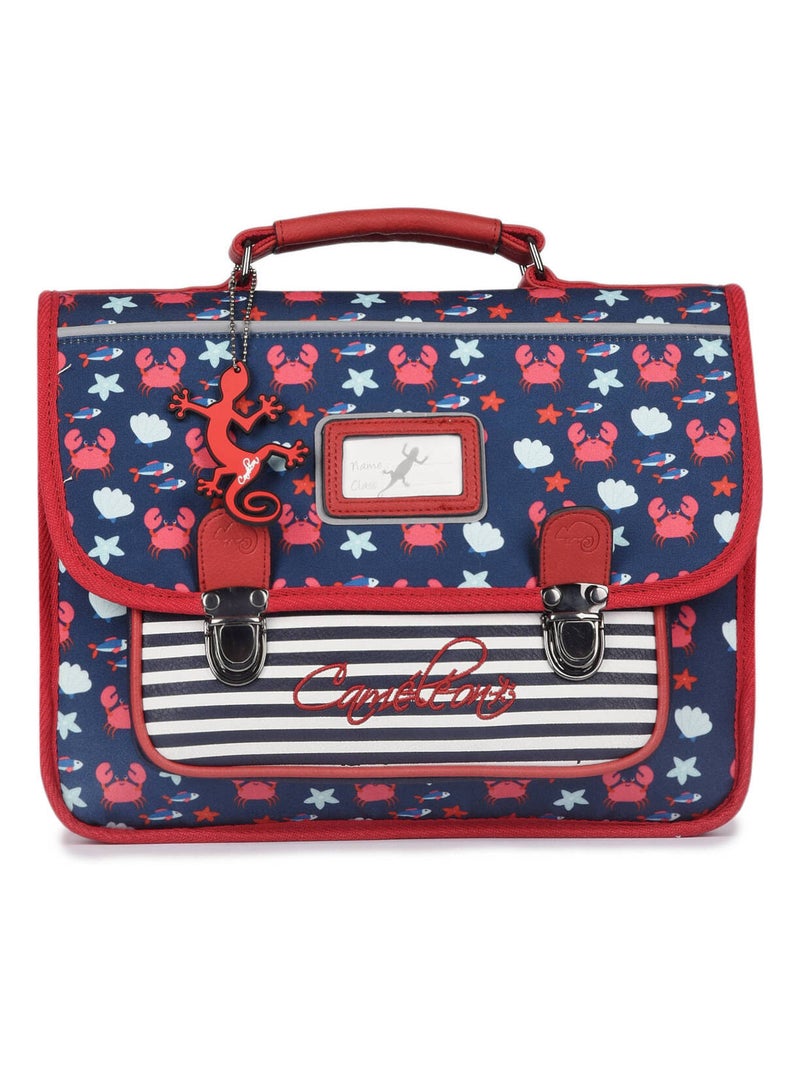 Cartable 1 Compartiment Cameleon Polyester Recycle Bleu Rouge Blanc - Kiabi