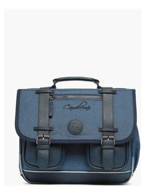 Cartable 2 compartiments Cameleon Bleu Polyester Recycle - Kiabi