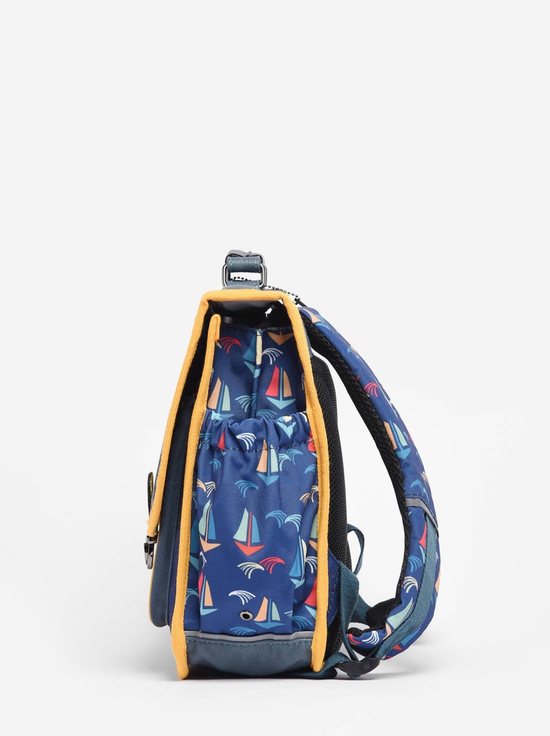 Cartable 2 Compartiments Cameleon Polyester Bleu Jaune Bleu - Kiabi