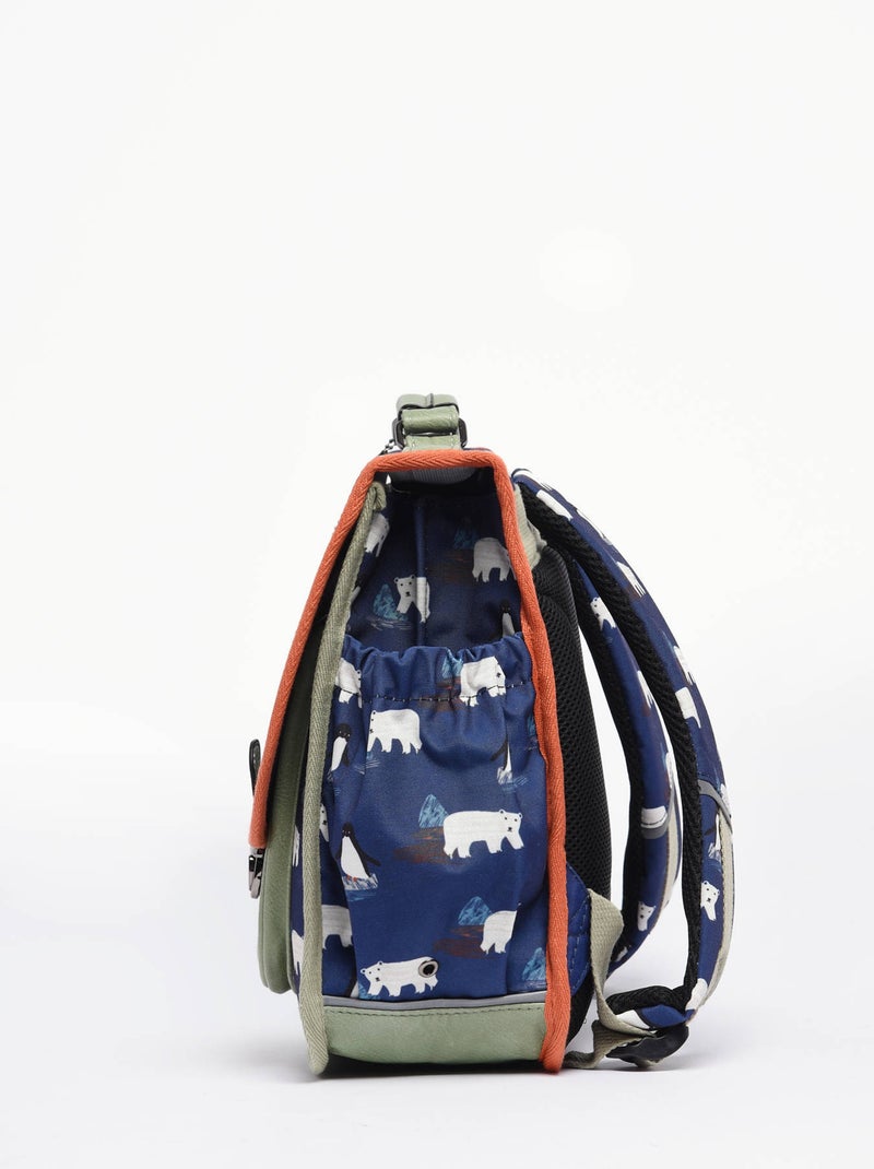 Cartable 2 Compartiments Cameleon Polyester Bleu Orange - Kiabi