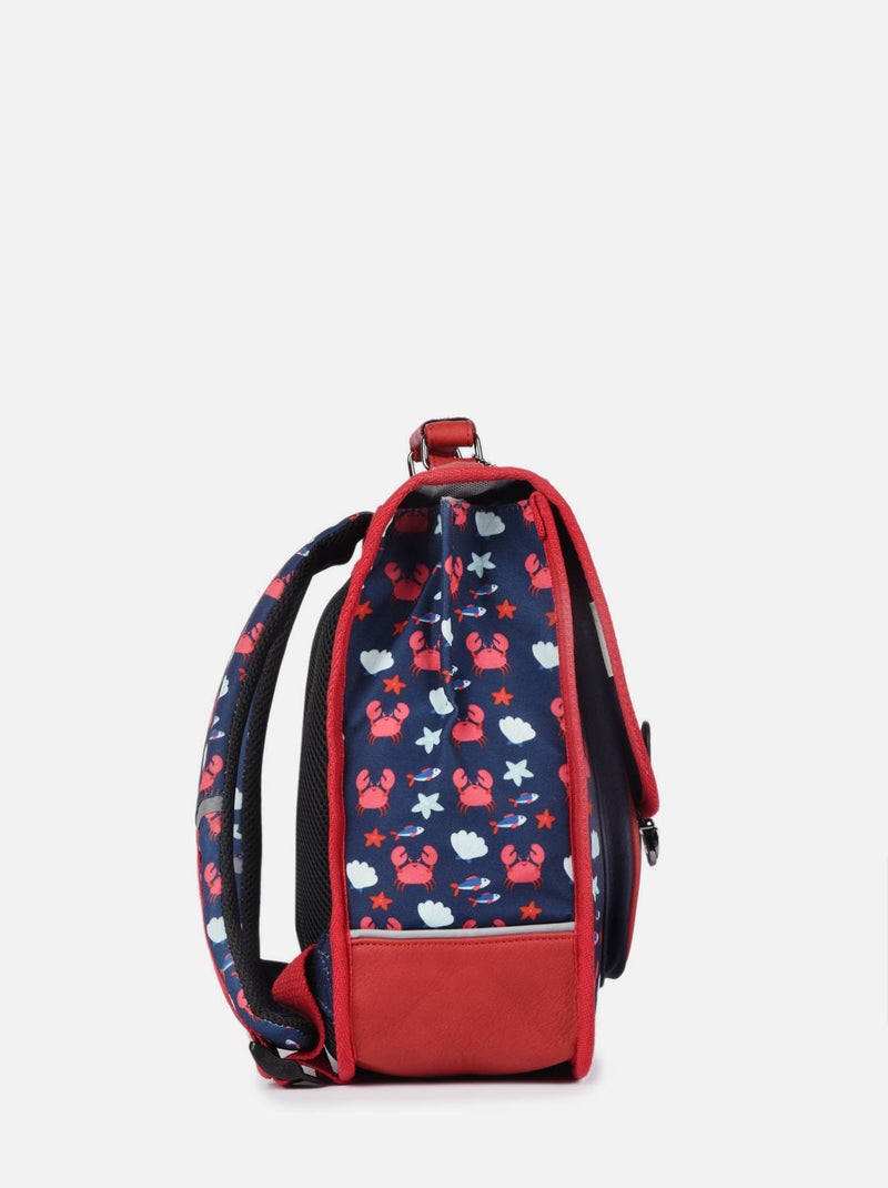 Cartable 2 Compartiments Cameleon Polyester Recycle Bleu Rouge Blanc - Kiabi
