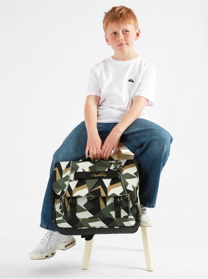 Cartable 2 Compartiments Futur Cameleon Polyester Recycle Noir Vert Blanc - Kiabi