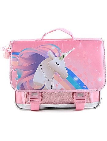 Cartable 2 compartiments Licorne Arc-en-Ciel 40 CM avec sequins