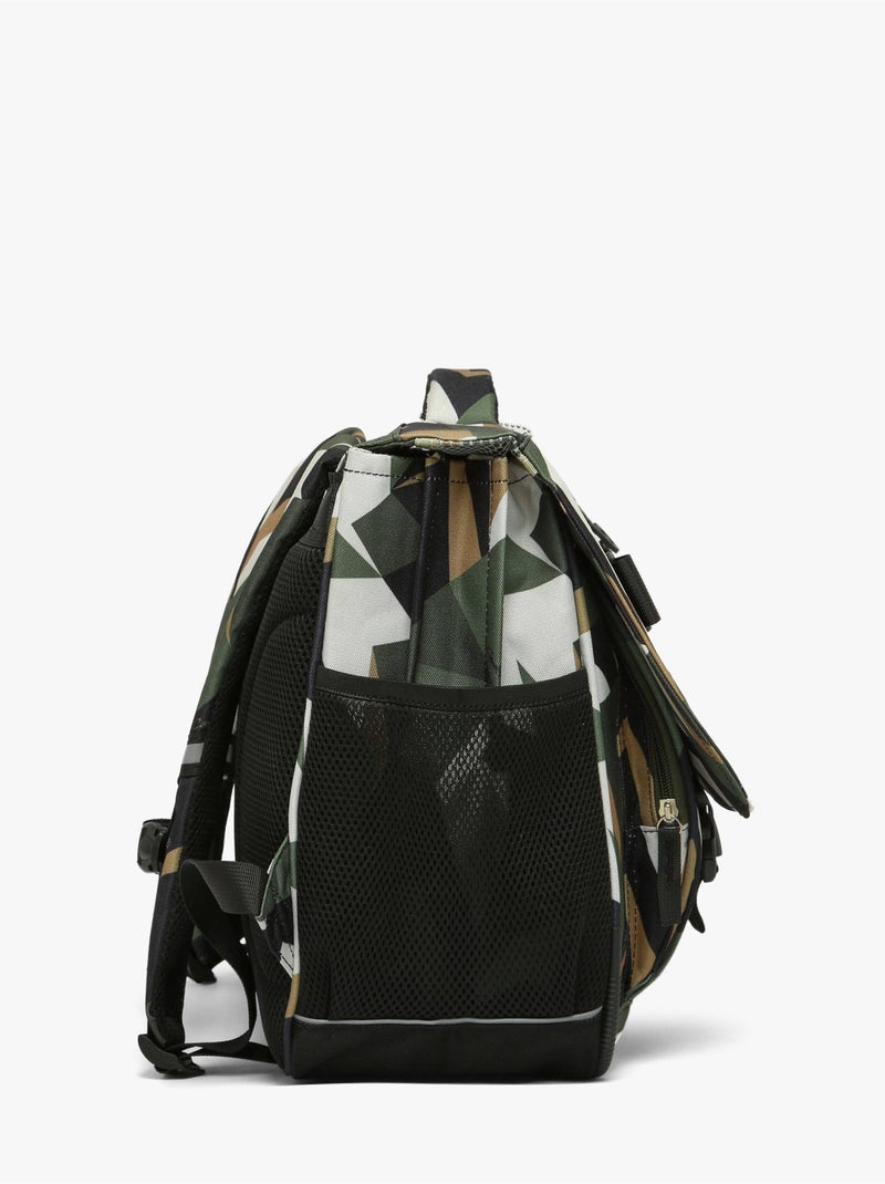 Cartable 3 Compartiments Futur Cameleon Polyester Recycle Noir Vert Blanc - Kiabi