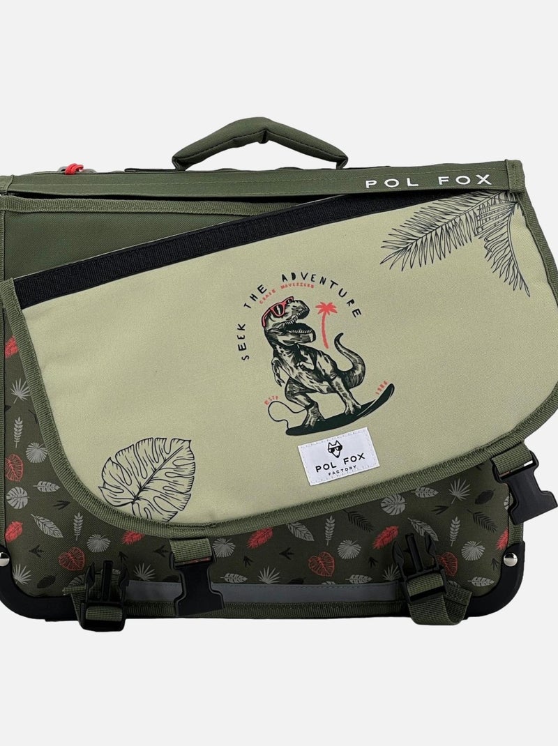 Cartable 35 cm POL FOX DINO Kaki - Kiabi