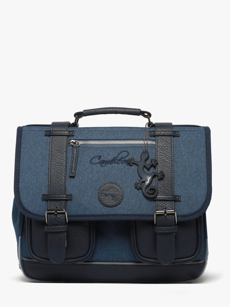 Cartable 35cm Caméléon Vintage Color avec 2 compartiments - CP Bleu Noir - Kiabi
