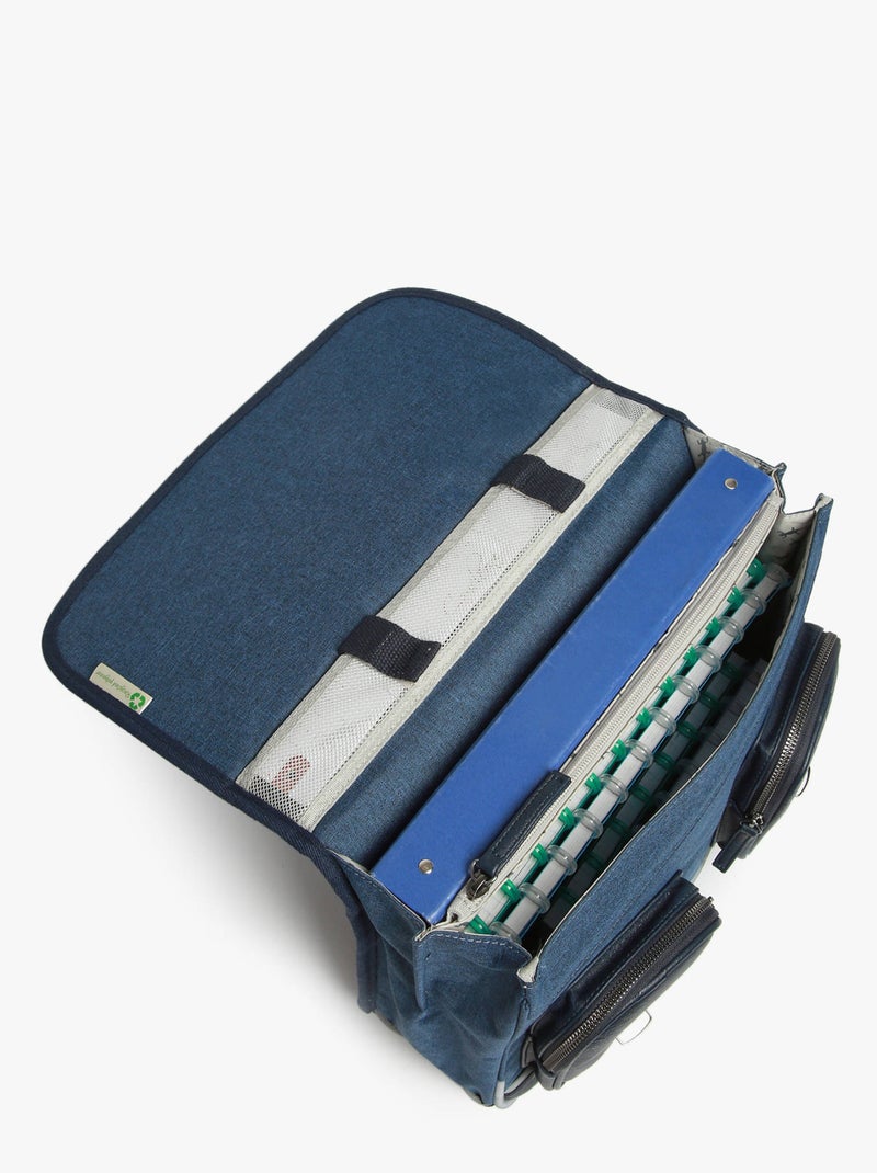 Cartable 35cm Caméléon Vintage Color avec 2 compartiments - CP Bleu Noir - Kiabi